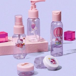 Hello kitty 5 piece travel bottle set